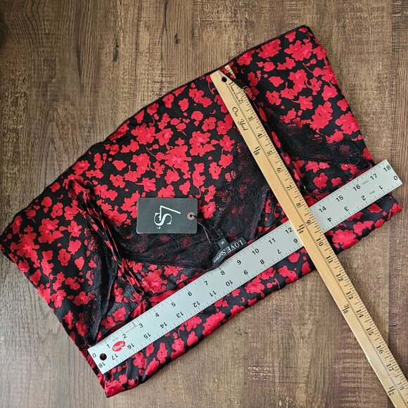 NWT!! Love Stories Camelia Spaghetti Strap Lace-Trim Cami Tank, M, Bordeaux - Picture 4 of 8